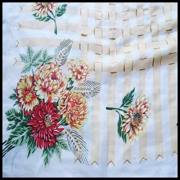 Vintage Rockabilly Scarf Retro Floral Silk Rayon VFG Headwrap Kerchief Babushka - Picture 3 of 16